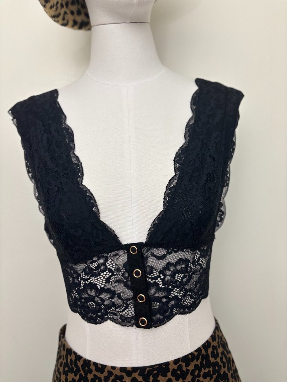Free People Black Lace Bralette XS